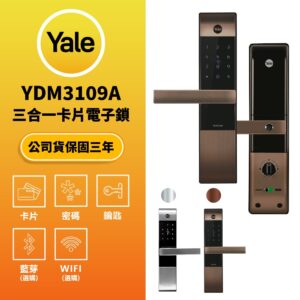 美國耶魯電子鎖 Yale YDM-3109A｜鑰匙 / 卡片 / 密碼解鎖開門