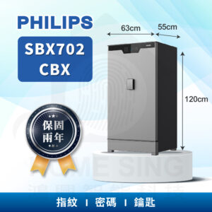 荷蘭飛利浦電子保險箱 SBX702 CBX｜243kg 指紋/密碼/鑰匙保險箱