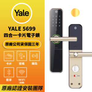 美國耶魯電子鎖 Yale 5699｜卡片 / 密碼 /藍芽解鎖開門